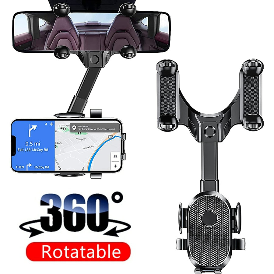 360° Rotatable Car Rearview Mirror Phone Holder
