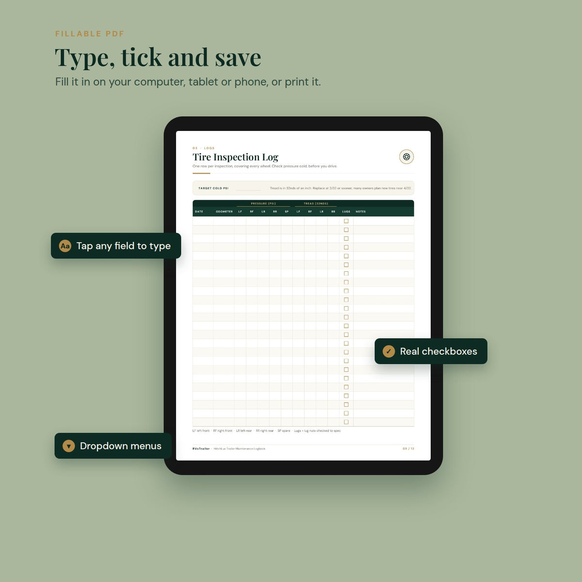 Type it, tick it, save it