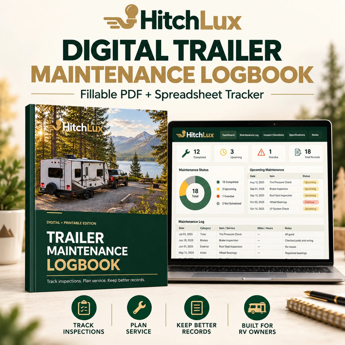 HitchLux Digital Trailer Maintenance Logbook
