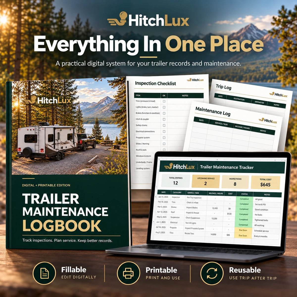 HitchLux Digital Trailer Maintenance Logbook