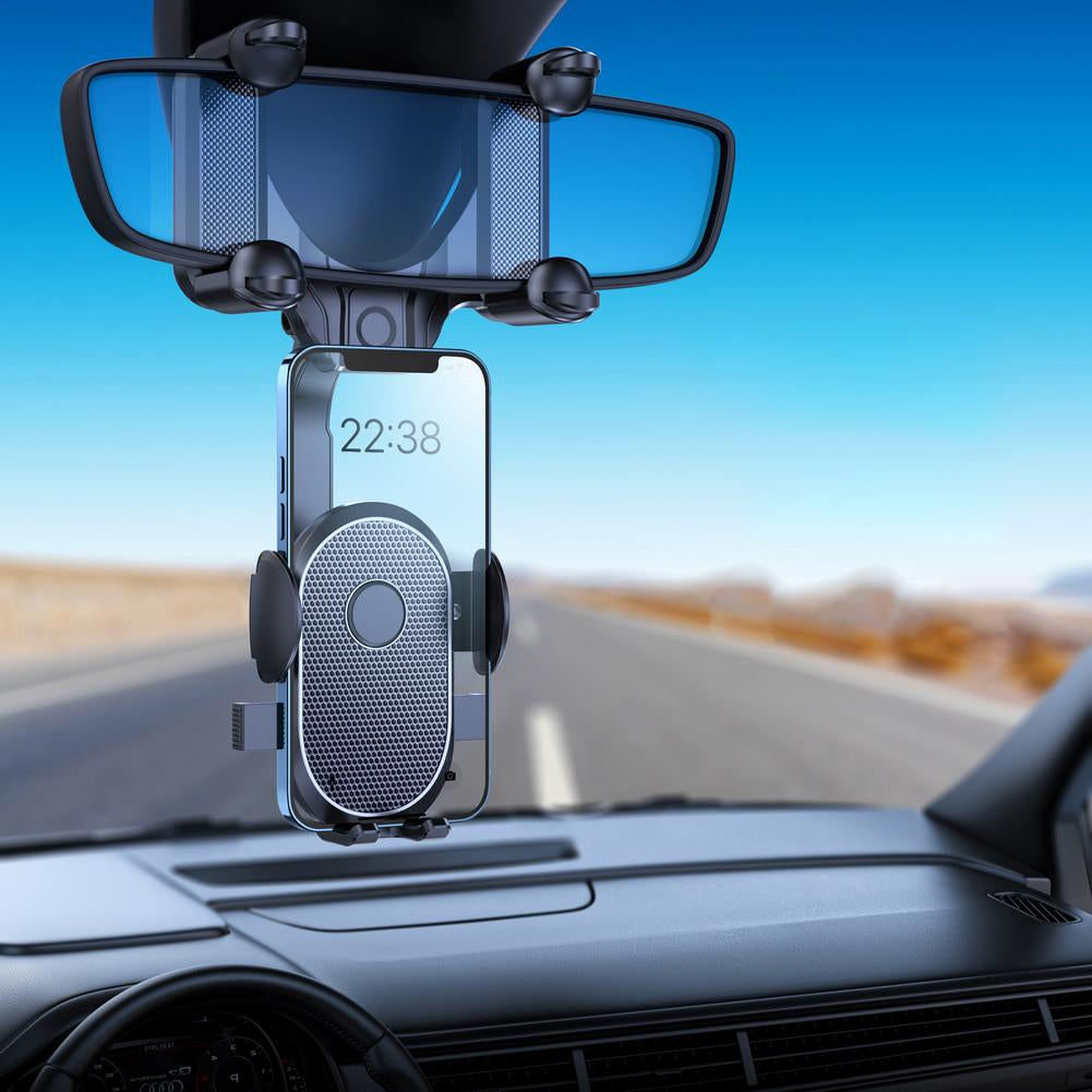 360° Rotatable Car Rearview Mirror Phone Holder